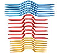 JAXICREY 18Pcs Cable Needles for Knitting, Colorful Cable Needle, 9cm, 10cm, 12.1cm, Hand Knit Needles, Twist Curved Crooked Needle, Aluminum Stitch Holders for Sweater Knitting Tool to Female Women