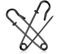 JAXICREY 20 Pcs Large Safety Pins Strong, 90 mm/3.5 Inch Black Big Heavy Duty Safety Pins Kilt Pin Large for Clothes Blankets Fixed Blankets Shawl Big Kilt Pins for Thick Fabric Leather Crafts
