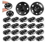 JAXICREY 20 Sets Large Press Studs Snap Fasteners, 25mm Sew On Poppers Fasteners, Black Snap Buttons, Metal Snaps Fastener Kit, Press Studs for Clothing, Coat, Jackets, Bags, Purse, DIY Sewing Craft