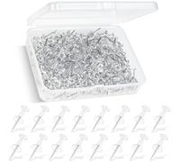 JAXICREY 200 Pcs Drawing Pins Clear, Push Pins, Clear Thumb Tacks, Notice Board Pin, Board Pin, Thumbtacks for School, Home, Office, Wall, Map, Noticeboard, Pinboard, Cork Boards, Craft Projects