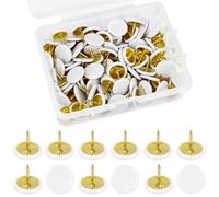 JAXICREY 200 Pcs White Drawing Pins, Round Head Thumb Tacks, Metal Push Pins for Pinboard, Thumbtacks White, Drawing Pin for Notice Board, Wall, Cork Board, Photo, Wood, Map, Bulletin, Office, Home