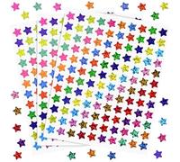 JAXICREY 2400 Pcs Star Stickers, Coloured Star Stickers for Reward Chart, Sparkly Sticky Stars, 10mm Self Adhesive Small Sticker Stars for Crafts, Classroom Rewards, Children, Students, Teachers