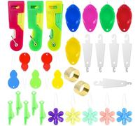JAXICREY 30 Pcs Needle Threaders Hand Sewing, Colorful Automatic Needle Threader Tool Plastic Stainless Steel Needle Threaders Hand Sewing for DIY Craft, Cross Stitch, Mending Clothes, Embroidery