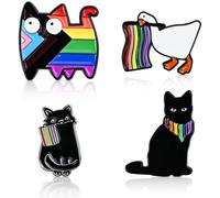 JAXICREY Pack of 4 LGBTQ Accessories, Pride Pin Accessories, Merch Enamel Ally Pin, Rainbow Brooch, Anime Pins, Funny Brooch for Rainbow Friends Bags, Backpacks, Hats, Jewellery, Jackets