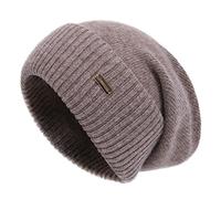 jaxmonoy Cashmere Slouchy Beanies for Women Winter Lightweight Girls Wool Knit Hat Cuffed Soft Warm Slouch Cap, Brown, M