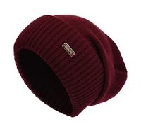 jaxmonoy Slouchy Beanies for Women Winter Lightweight Ladies Knit Hat Cuffed Soft Warm Slouch Beanie Cap - Brown, Wine Red, One Size