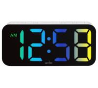 Jaxon Digital Alarm Clock with Multicolour LED Display, White - 16512