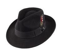 Jaxon & James Crushable C-Crown Wool Felt Fedora Hat - Black - Medium