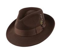 Jaxon & James Crushable C-Crown Wool Felt Fedora Hat - Brown - X-Large