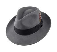 Jaxon & James Crushable C-Crown Wool Felt Fedora Hat - Grey M
