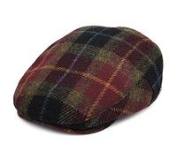 Jaxon & James Harris Tweed Callanish Flat Cap - Burgundy-Multi - Medium