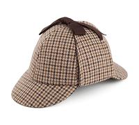 Jaxon & James Houndstooth Sherlock Holmes Deerstalker Hat - Brown M