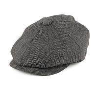 Jaxon & James Kids Herringbone Newsboy Cap - Charcoal - Kids Medium/Large
