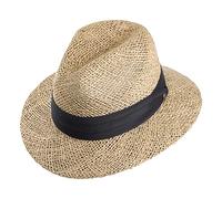 Jaxon & James Seagrass Straw Safari Fedora - Natural S-M
