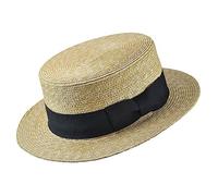 Jaxon & James Straw Boater Hat with Black Band - Natural - Large