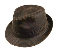 Jaxon & James Weathered Cotton Trilby Hat - Brown - Small