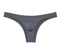 Jaxu Men's Second-skin Feel Bikini Briefs Underwear Absorbent Skimpy Briefs Hipster Half Hip Sports Underpants, Dark Medium Gray, M