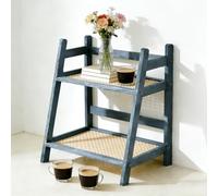 Jaxuzegs 2-Tier Coffee Station Organizer Shelf 6 colors Natural Bamboo Kitchen Countertop Worktop Organizer Tea and Coffee Bar Station Organizer Bamboo Matcha Stand,grey,26.5x18x28.5cm