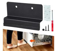 JAXYOOM Adhesive Under Foot Pull for Trash Cabinet Drawer 1Pcs,Hidden Hands Free Opener for Kitchen Drawer,Handless Handle Design with Screws for Touchless Door,Overlay Garbage Bin,Black