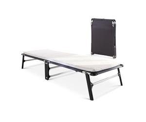 JAY-BE CE70 Compact Folding Bed with e-Fibre Mattress, Single Single, Black