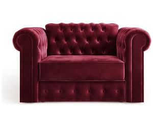 Jay-Be Chesterfield Velvet Cuddle Chair Sofa Bed - Burgundy
