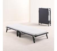 Jay-Be - Single - Hideaway Folding Bed with Rebound e-Fibre Mattress - White/Black - Metal/Fabric - 3ft