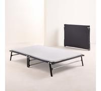 Jay-Be - Small Double - Compact Folding Bed with Rebound e-Fibre Mattress - White/Black - Metal/Fabric - 4ft