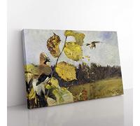 Jay Birds By Bruno Liljefors Classic Painting Canvas Wall Art Print Ready to Hang, Framed Picture for Living Room Bedroom Home Office Décor, 60x40 cm (24x16 Inch)