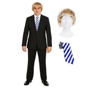 Jay Costume - Blonde Wig, Black Suit & Tie Set - Inbetween Movie Series - Men’s Funny Fancy Dress for Halloween, Stag Dos & Parties - Medium