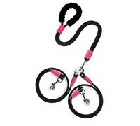 JAY D.L Hands Free Double Dog Leash for Two Dogs, Comfortable Padded Handle Dual Dog Leash for 2 Dogs Walking 360° Swivel No Tangle, Adjustable Crossbody Waist Lead for Small Medium Dogs (Black)