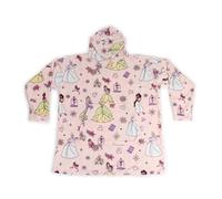 Jay Franco Adult's Disney Princess Wearable Throw Blanket - Oversized Plush Hooded Blanket with Pocket, Soft Cosy Fleece Throw, Gift for Lounging, Official Licensed Property, Multi, 34x38