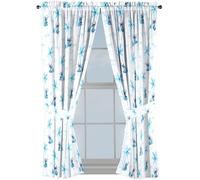 Jay Franco Black Out Window Curtains for Kids Bedroom 4-Piece Drape Set with 2 Tiebacks, White - Lilo & Stitch, 42" W x 63" L (Pack of 2)