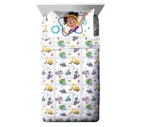 Jay Franco Blippi & Meekah Trucks Sheet Set - Twin Size Sheet Set - Super Soft Kids Cartoon Vehicles 3 Piece Bedding Set - Microfiber Sheets