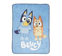Jay Franco Bluey Again Throw Blanket - Measures 46 x 60 inches, Kids Bedding - Fade Resistant Super Soft Fleece (Official Bluey Product), Blue - Bluey