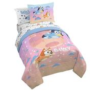Jay Franco Bluey & Bingo Full Comforter Set - 7 Piece Bed Set Includes Sheet Set & Pillow Covers - Super Soft Clouds & Stars Kids Bedding