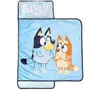 Jay Franco Bluey Sisters Nap Mat - Built-in Pillow and Blanket - Super Soft Microfiber Kids'/Toddler/Children's Bedding, Ages 3-7 (Official Bluey Product)
