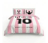 Jay Franco Children's Centric Brands Messi Double Duvet Cover Set - 100% Cotton Super Soft Bedding with Pillowcase, Official Licensed Product, Pink, 3 Piece Set