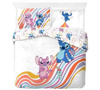 Jay Franco Children's Disney Lilo and Stitch Double Duvet Cover Set - 100% Cotton Super Soft Bedding with Pillowcase, Official Licensed Product, Multi, 3 Piece Set