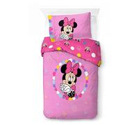 Jay Franco Children's Disney Minnie Mouse Single Duvet Cover Set - 100% Cotton Super Soft Bedding with Pillowcase, Official Licensed Product, Pink, 2 Piece Set