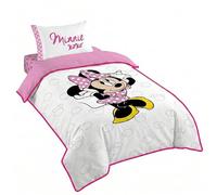 Jay Franco Children's Disney Minnie Mouse Single Duvet Cover Set - 100% Cotton Super Soft Bedding with Pillowcase, Official Licensed Product, White, 2 Piece Set