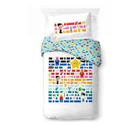 Jay Franco Children's Lego® Single Duvet Cover Set - 100% Cotton Super Soft Bedding with Pillowcase, Official Licensed Product, Rainbow, 2 Piece Set