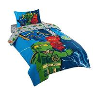 Jay Franco Children's Lego® Single Duvet Cover Set - 100% Cotton Super Soft Bedding with Pillowcase, Official Licensed Product, Blue, 2 Piece Set