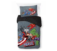 Jay Franco Children's Marvel Avengers Single Duvet Cover Set - 100% Cotton Super Soft Bedding with Pillowcase, Official Licensed Product, Grey, 2 Piece Set
