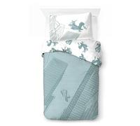 Jay Franco Children's Marvel Spiderman Single Duvet Cover Set - 100% Cotton Super Soft Bedding with Pillowcase, Official Licensed Product, Teal, 2 Piece Set