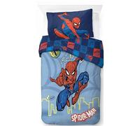 Jay Franco Children's Marvel Spiderman Single Duvet Cover Set - 100% Cotton Super Soft Bedding with Pillowcase, Official Licensed Product, Blue, 2 Piece Set