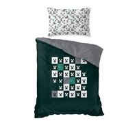 Jay Franco Children's Minecraft Single Duvet Cover Set - 100% Cotton Super Soft Bedding with Pillowcase, Official Licensed Product, Green, 2 Piece Set