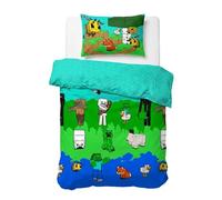 Jay Franco Children's Minecraft Single Duvet Cover Set - 100% Cotton Super Soft Bedding with Pillowcase, Official Licensed Product, Multicolor, 2 Piece Set