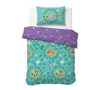 Jay Franco Children's Minecraft Single Duvet Cover Set - 100% Cotton Super Soft Bedding with Pillowcase, Official Licensed Product, Teal, 2 Piece Set