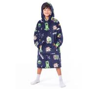 Jay Franco Children's Minecraft Wearable Throw Blanket - Oversized Plush Hooded Blanket with Pocket, Soft Cosy Fleece Throw, Gift for Lounging, Official Licensed Property, Blue, 61x81