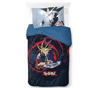 Jay Franco Children's Yu-Gi-Oh Single Duvet Cover Set - 100% Cotton Super Soft Bedding with Pillowcase, Official Licensed Product, Blue, 2 Piece Set